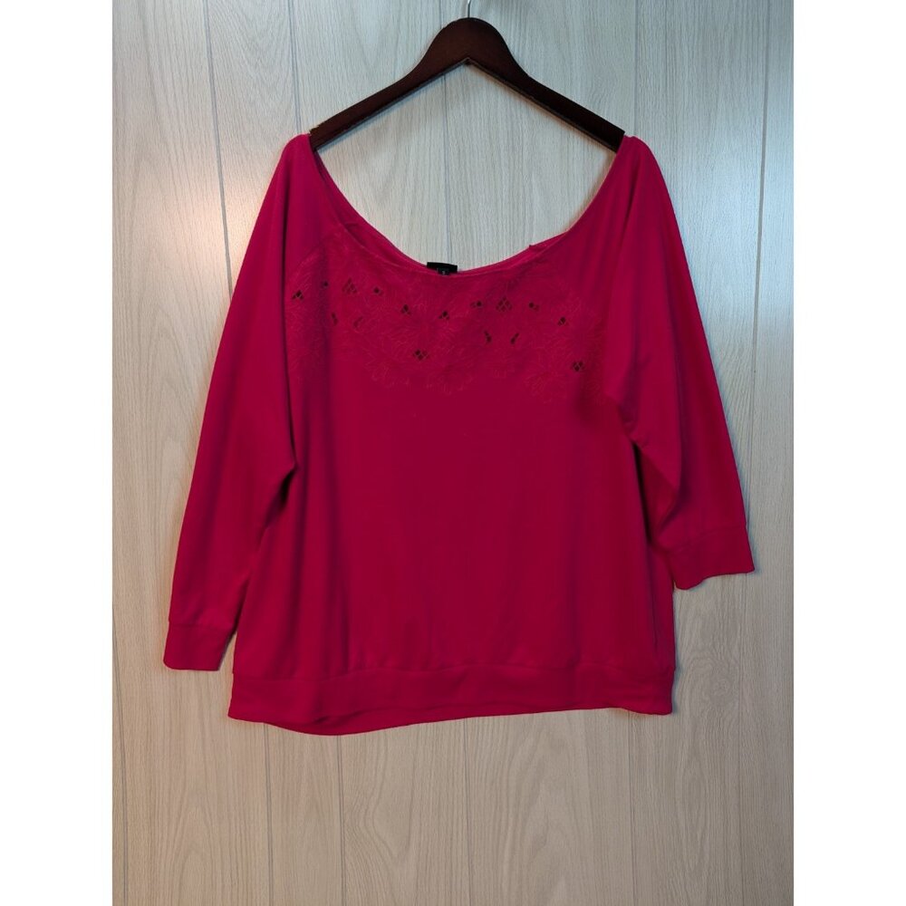 Torrid Size 3X Off-Shoulder Light Weight French Terry Embroidered Sweatshirt